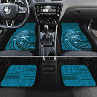 Samoa Tatau Marlin Car Mats With Siapo Motifs Teal LT05 Set 4pcs Teal - Polynesian Pride