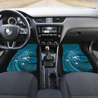 Samoa Tatau Marlin Car Mats With Siapo Motifs Teal LT05 Set 2pcs - Front Teal - Polynesian Pride
