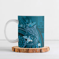 Samoa Tatau Marlin Ceramic Mug With Siapo Motifs Teal LT05 Teal - Polynesian Pride