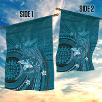 Samoa Tatau Marlin Garden Flag With Siapo Motifs Teal LT05 - Polynesian Pride