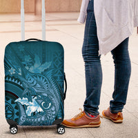 Samoa Tatau Marlin Luggage Cover With Siapo Motifs Teal LT05 Teal - Polynesian Pride