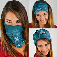 Samoa Tatau Marlin Neck Gaiter With Siapo Motifs Teal LT05 - Polynesian Pride
