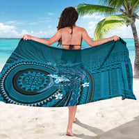 Samoa Tatau Marlin Sarong With Siapo Motifs Teal LT05 - Polynesian Pride