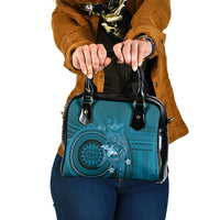 Samoa Tatau Marlin Shoulder Handbag With Siapo Motifs Teal LT05 One Size Teal - Polynesian Pride