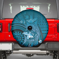 Samoa Tatau Marlin Spare Tire Cover With Siapo Motifs Teal LT05 - Polynesian Pride