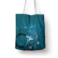 Samoa Tatau Marlin Tote Bag With Siapo Motifs Teal LT05 - Polynesian Pride