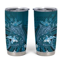 Samoa Tatau Marlin Tumbler Cup With Siapo Motifs Teal LT05 Teal - Polynesian Pride