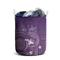Samoa Tatau Marlin Laundry Basket With Siapo Motifs Violet LT05 - Polynesian Pride