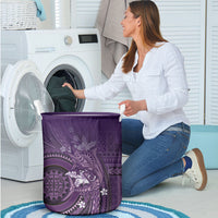 Samoa Tatau Marlin Laundry Basket With Siapo Motifs Violet LT05 - Polynesian Pride