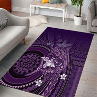Samoa Tatau Marlin Area Rug With Siapo Motifs Violet LT05 - Polynesian Pride