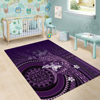 Samoa Tatau Marlin Area Rug With Siapo Motifs Violet LT05 - Polynesian Pride