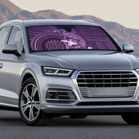 Samoa Tatau Marlin Auto Sun Shade With Siapo Motifs Violet LT05 - Polynesian Pride