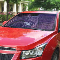 Samoa Tatau Marlin Auto Sun Shade With Siapo Motifs Violet LT05 - Polynesian Pride