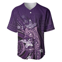 Samoa Tatau Marlin Baseball Jersey With Siapo Motifs Violet LT05 Violet - Polynesian Pride