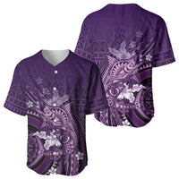 Samoa Tatau Marlin Baseball Jersey With Siapo Motifs Violet LT05 - Polynesian Pride