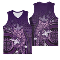 Samoa Tatau Marlin Basketball Jersey With Siapo Motifs Violet LT05 - Polynesian Pride