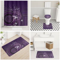 Samoa Tatau Marlin Bathroom Set With Siapo Motifs Violet LT05 - Polynesian Pride