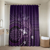 Samoa Tatau Marlin Bathroom Set With Siapo Motifs Violet LT05 Shower Curtain Only Violet - Polynesian Pride