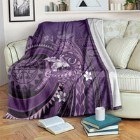 Samoa Tatau Marlin Blanket With Siapo Motifs Violet LT05 Violet - Polynesian Pride