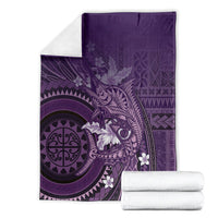 Samoa Tatau Marlin Blanket With Siapo Motifs Violet LT05 - Polynesian Pride