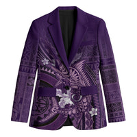 Samoa Tatau Marlin Blazer With Siapo Motifs Violet LT05 Unisex Violet - Polynesian Pride