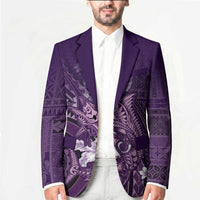 Samoa Tatau Marlin Blazer With Siapo Motifs Violet LT05 - Polynesian Pride