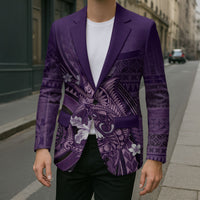 Samoa Tatau Marlin Blazer With Siapo Motifs Violet LT05 - Polynesian Pride