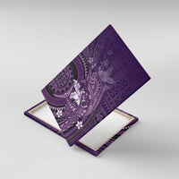 Samoa Tatau Marlin Canvas Wall Art With Siapo Motifs Violet LT05 With Frame Violet - Polynesian Pride