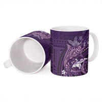 Samoa Tatau Marlin Ceramic Mug With Siapo Motifs Violet LT05 - Polynesian Pride