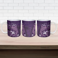 Samoa Tatau Marlin Ceramic Mug With Siapo Motifs Violet LT05 - Polynesian Pride
