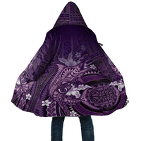 Samoa Tatau Marlin Cloak With Siapo Motifs Violet LT05 Unisex Violet - Polynesian Pride