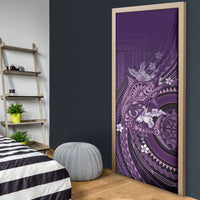 Samoa Tatau Marlin Door Cover With Siapo Motifs Violet LT05 - Polynesian Pride