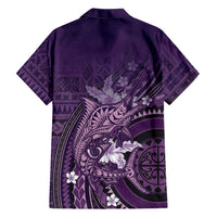 Samoa Tatau Marlin Hawaiian Shirt With Siapo Motifs Violet LT05 - Polynesian Pride