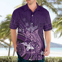 Samoa Tatau Marlin Hawaiian Shirt With Siapo Motifs Violet LT05 - Polynesian Pride