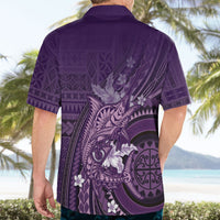 Samoa Tatau Marlin Hawaiian Shirt With Siapo Motifs Violet LT05 - Polynesian Pride