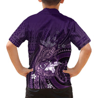 Samoa Tatau Marlin Hawaiian Shirt With Siapo Motifs Violet LT05 - Polynesian Pride