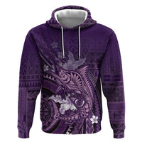 Samoa Tatau Marlin Hoodie With Siapo Motifs Violet LT05 Pullover Hoodie Violet - Polynesian Pride