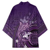 Samoa Tatau Marlin Kimono With Siapo Motifs Violet LT05 - Polynesian Pride
