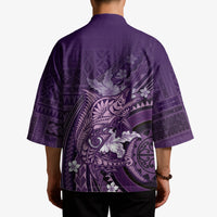 Samoa Tatau Marlin Kimono With Siapo Motifs Violet LT05 - Polynesian Pride