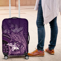 Samoa Tatau Marlin Luggage Cover With Siapo Motifs Violet LT05 Violet - Polynesian Pride