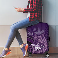 Samoa Tatau Marlin Luggage Cover With Siapo Motifs Violet LT05 - Polynesian Pride