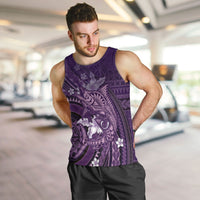 Samoa Tatau Marlin Men Tank Top With Siapo Motifs Violet LT05 Violet - Polynesian Pride