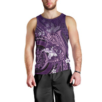 Samoa Tatau Marlin Men Tank Top With Siapo Motifs Violet LT05 - Polynesian Pride