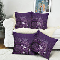 Samoa Tatau Marlin Pillow Cover With Siapo Motifs Violet LT05 - Polynesian Pride