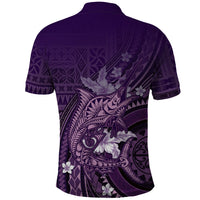 Samoa Tatau Marlin Polo Shirt With Siapo Motifs Violet LT05 - Polynesian Pride