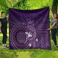 Samoa Tatau Marlin Quilt With Siapo Motifs Violet LT05 - Polynesian Pride
