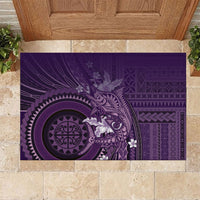 Samoa Tatau Marlin Rubber Doormat With Siapo Motifs Violet LT05 Violet - Polynesian Pride