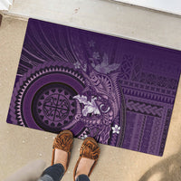 Samoa Tatau Marlin Rubber Doormat With Siapo Motifs Violet LT05 - Polynesian Pride
