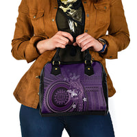Samoa Tatau Marlin Shoulder Handbag With Siapo Motifs Violet LT05 - Polynesian Pride