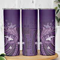 Samoa Tatau Marlin Skinny Tumbler With Siapo Motifs Violet LT05 - Polynesian Pride